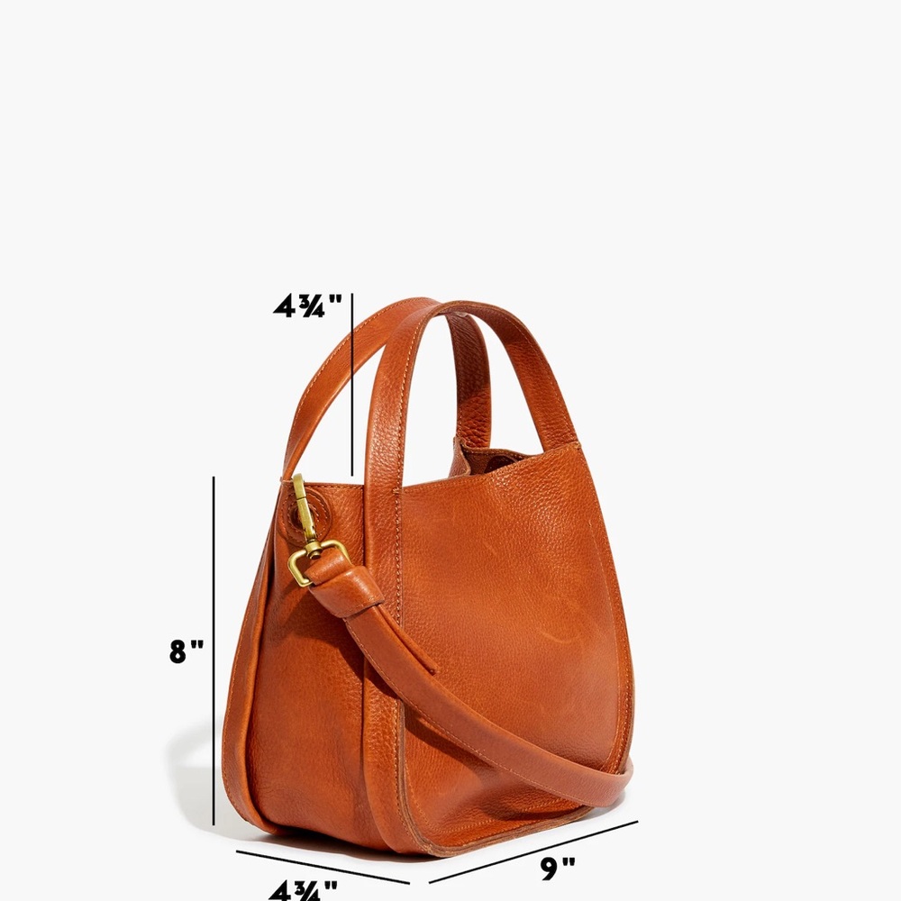Madewell Sydney Satchel Crossbody Leather Bag Burnished Caramel - Picture 5 of 9